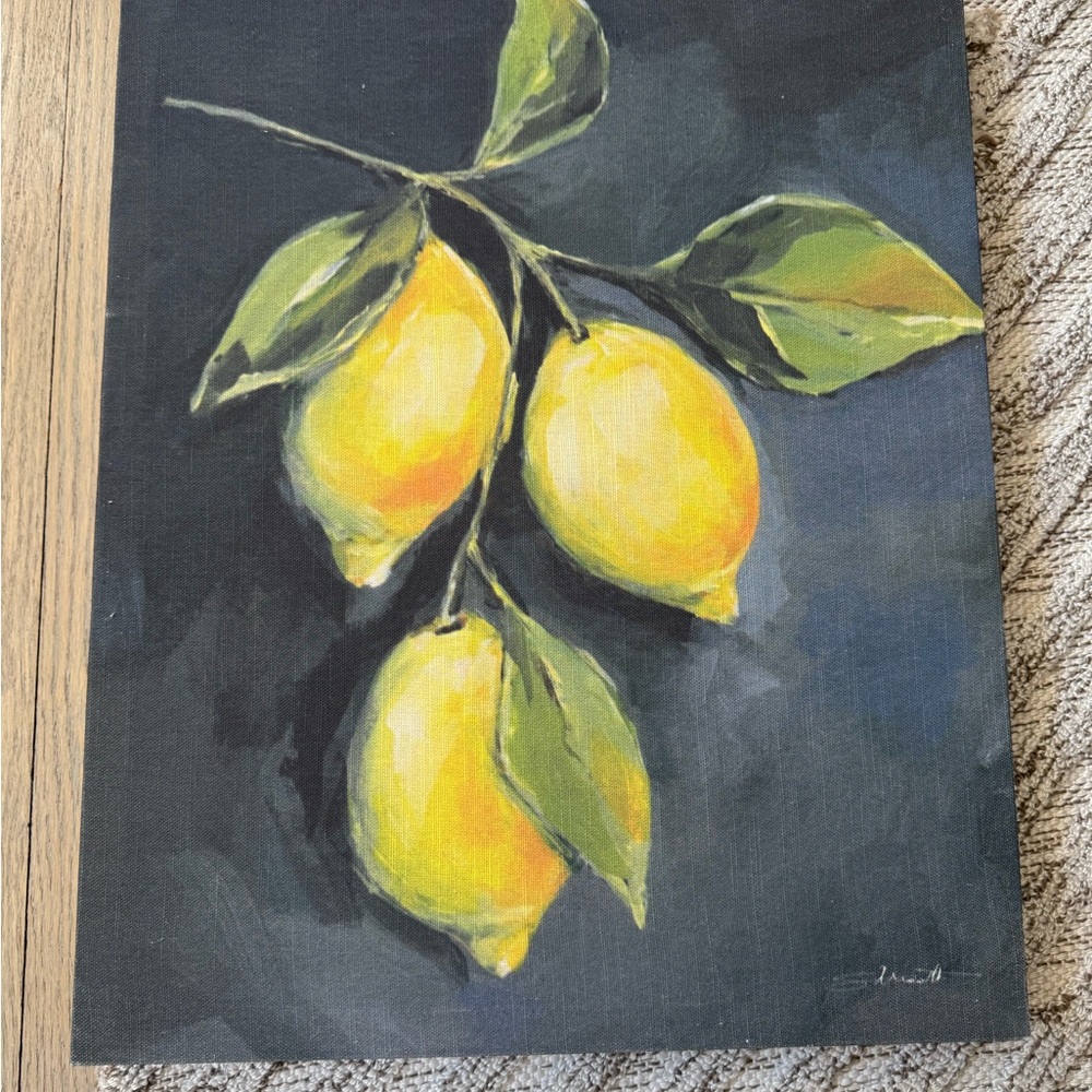 Threshold 16x20 Yellow Lemon Canvas Wall Art